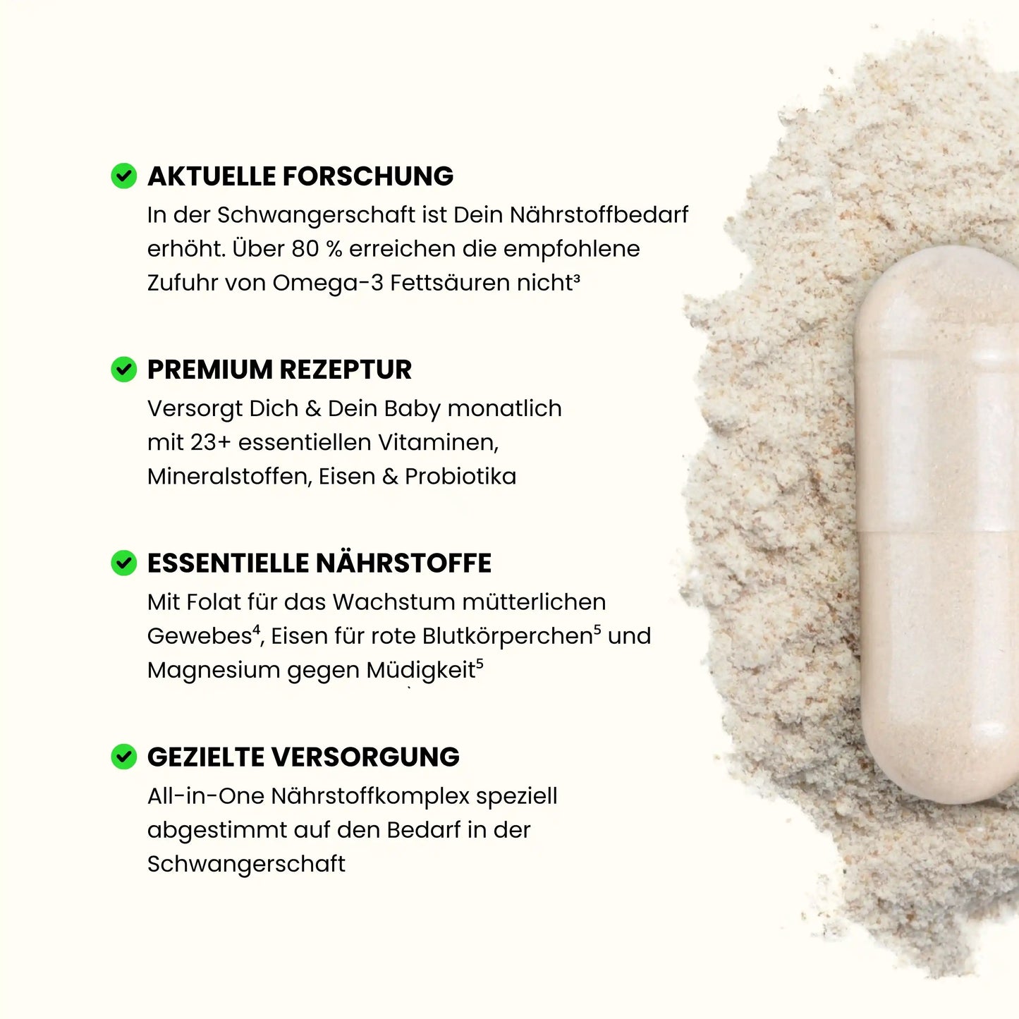 Vorteile Supplement Wonder Schwangerschaft - Nach aktueller Forschung, Premium Rezeptur mit essentiellen Nährstoffen für gezielte Versorgung
