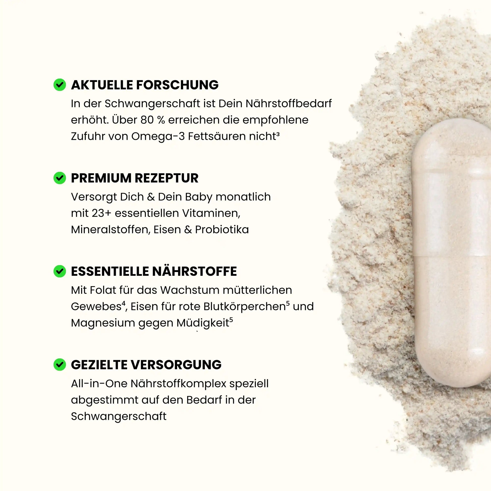 Vorteile Supplement Wonder Schwangerschaft - Nach aktueller Forschung, Premium Rezeptur mit essentiellen Nährstoffen für gezielte Versorgung