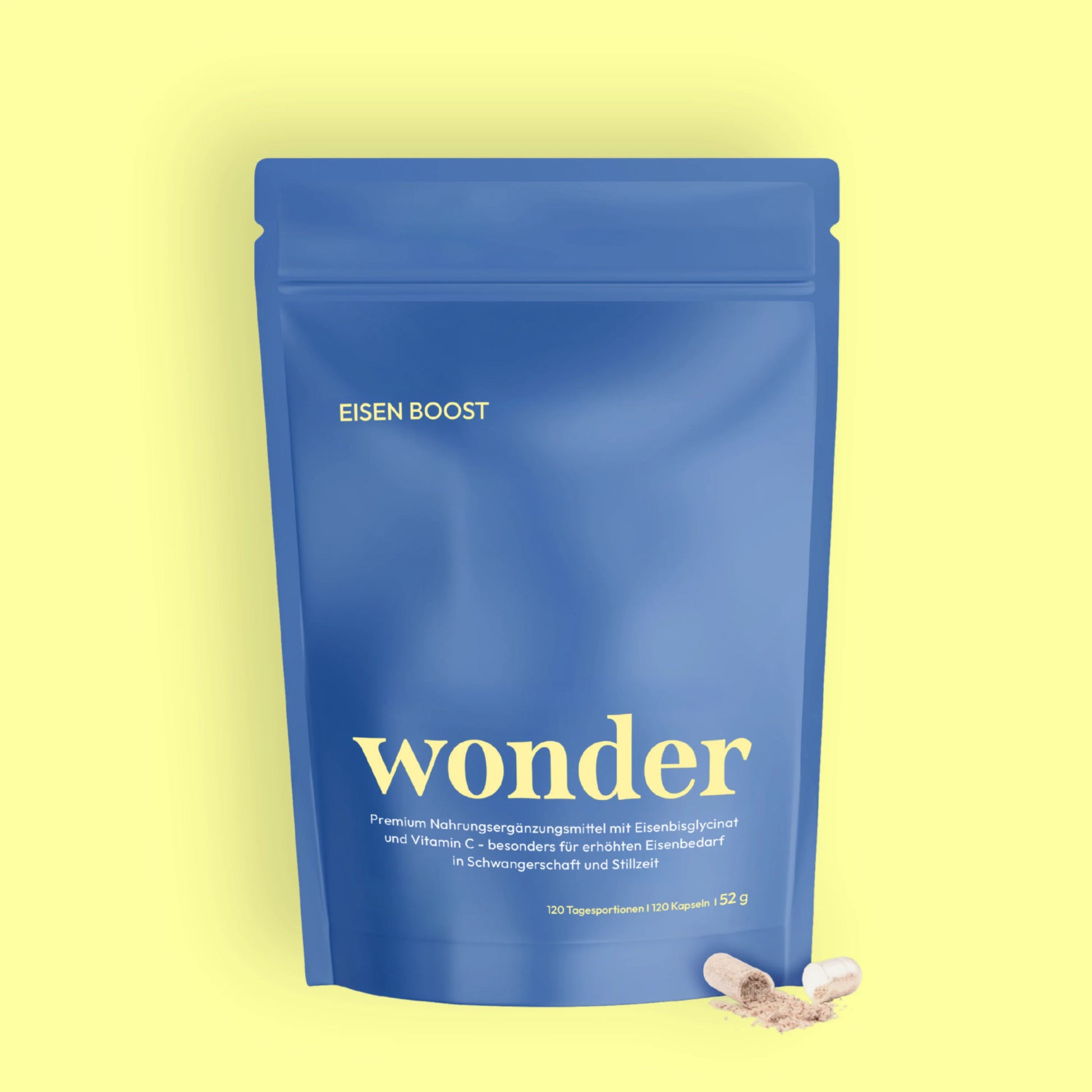 Produkt Mock up Wonder Eisen Boost