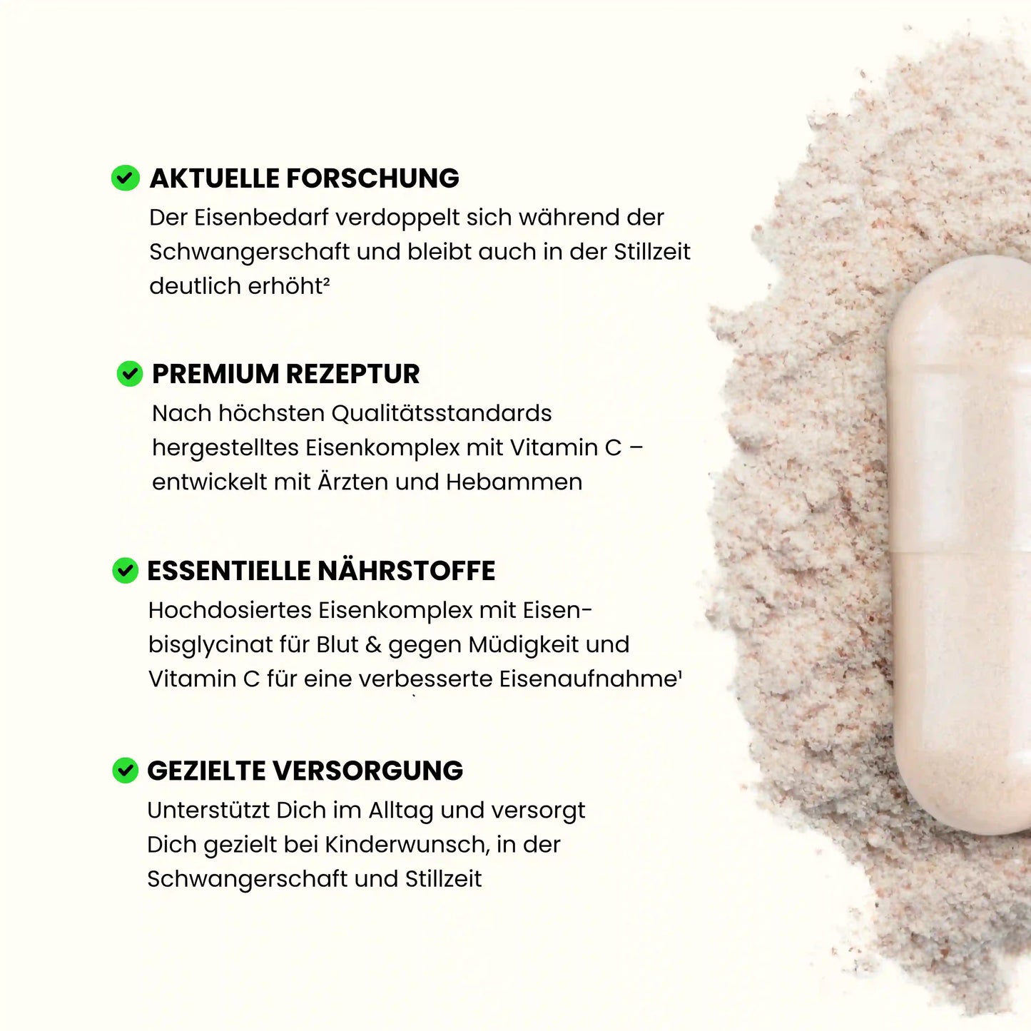 Vorteile Supplement Wonder Eisen - Nach aktueller Forschung, Premium Rezeptur mit essentiellen Nährstoffen für gezielte Versorgung
