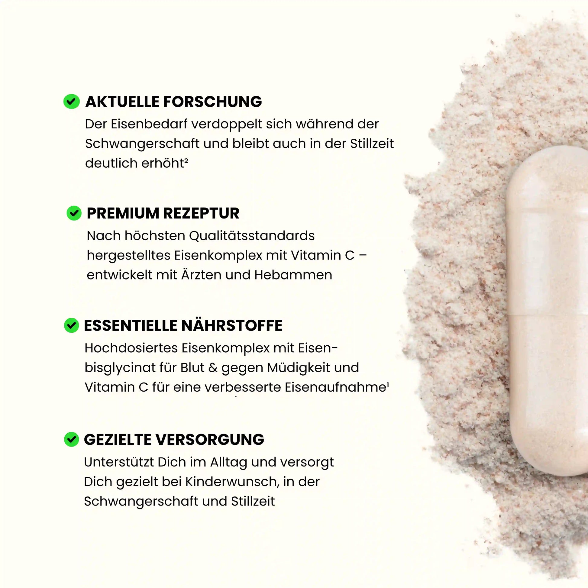 Vorteile Supplement Wonder Eisen - Nach aktueller Forschung, Premium Rezeptur mit essentiellen Nährstoffen für gezielte Versorgung
