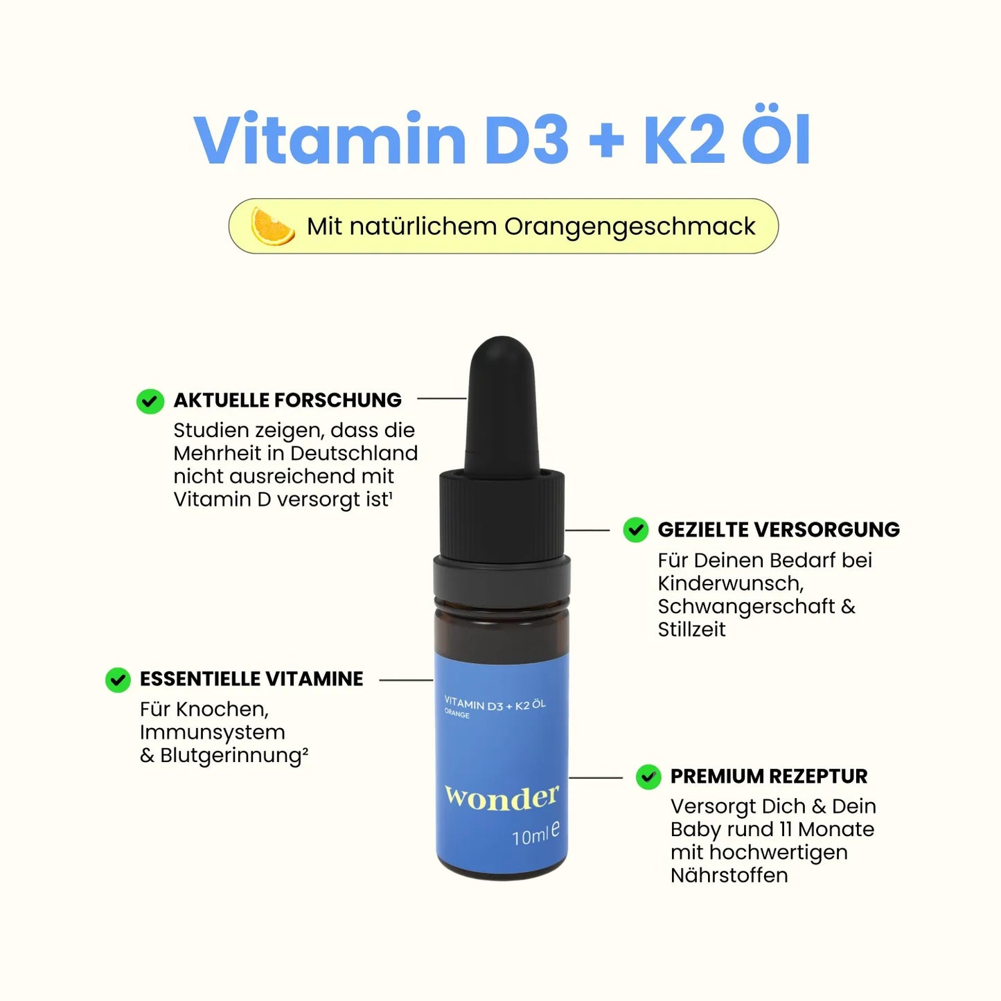 Vorteile Supplement Wonder Vitamin D3K2, Nach aktueller Forschung, Premium Rezeptur mit essentiellen Nährstoffen für gezielte Versorgung