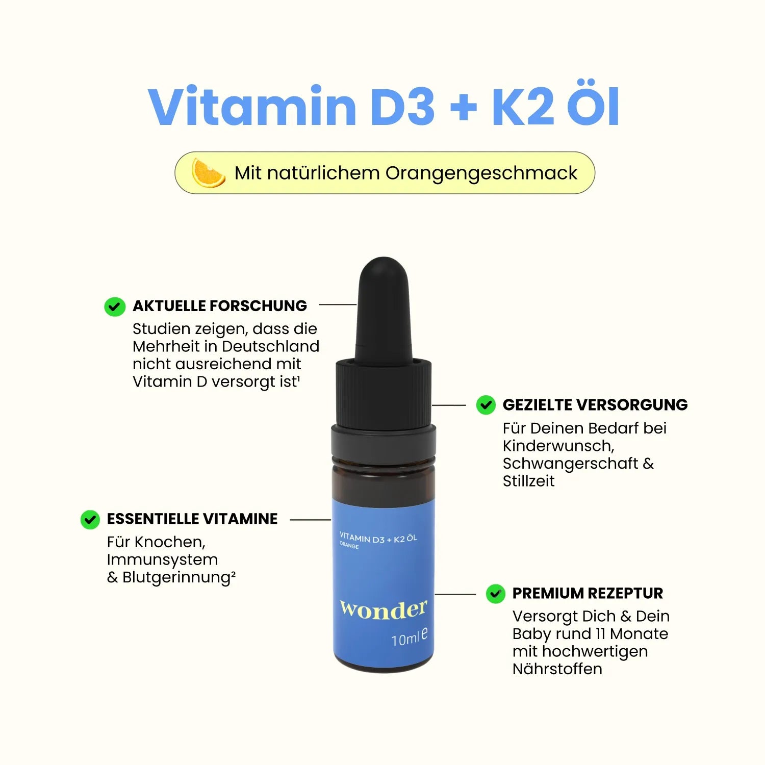 Vorteile Supplement Wonder Vitamin D3K2, Nach aktueller Forschung, Premium Rezeptur mit essentiellen Nährstoffen für gezielte Versorgung